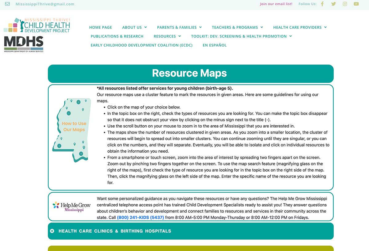 Mississippi Thrive Maps project