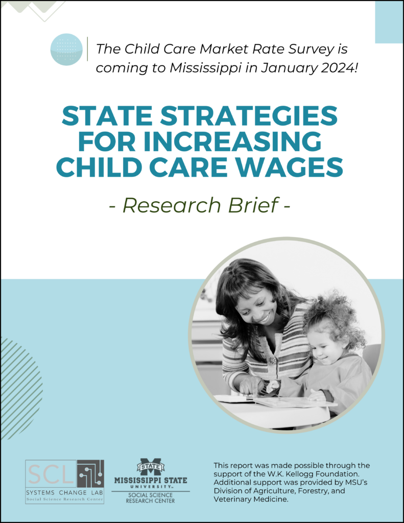 Cover of research brief. Picture of teacher and child